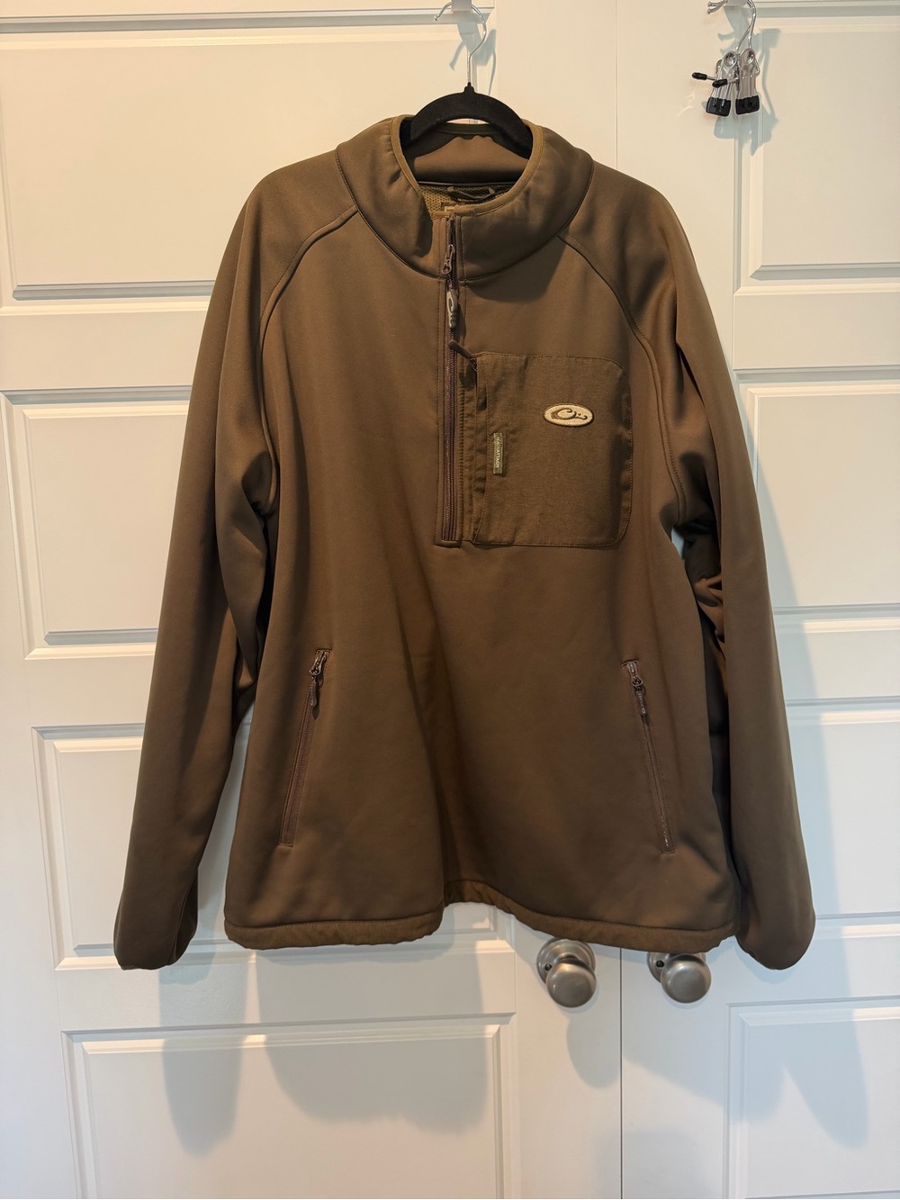 Drake waterfowl MST Endurance Soft Shell Pullover Brown/Olive Mens Size XLarge